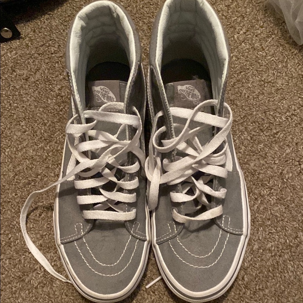 Vans High-Top Sneakers in Gray and White